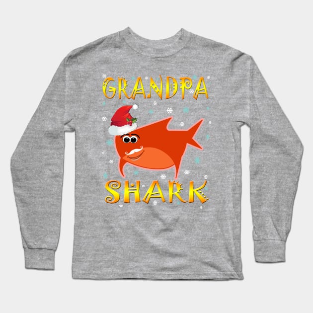 Christmas Grandpa Shark Funny  Design Gift Idea Long Sleeve T-Shirt by werdanepo